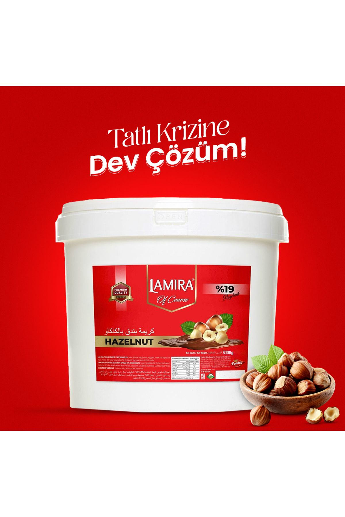 LAMİRA-Lamira Cocoa Hazelnut Paste 3kg 4