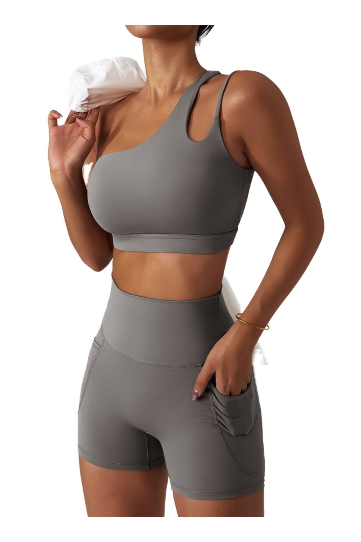 KAWN YOGA-Womens High Waist Contour Seamless Workout Sport Yoga Shorts Tummy Control With Pockets. 5