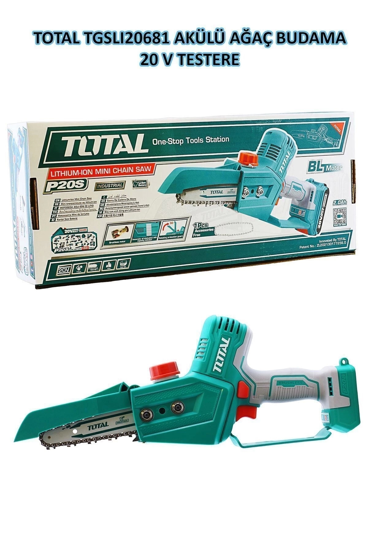 TMG TGK22038 定価28,600円 新品タグ付 Total Tgslı20681 Çift Akülü Zincirli Testere 20v Li-on Akü