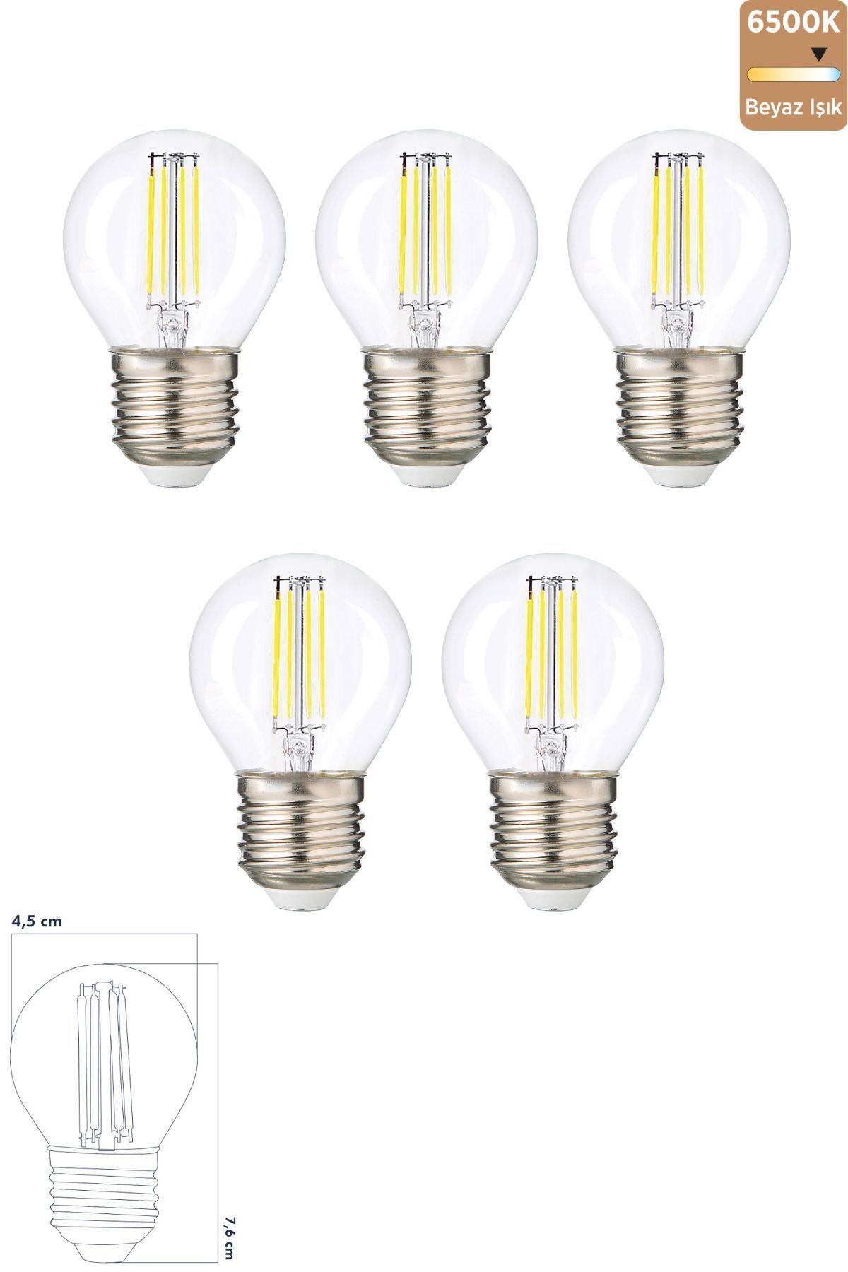 Heka Led Filament Rustik Ampul 6 Watt E27 Beyaz Işık ERD-247