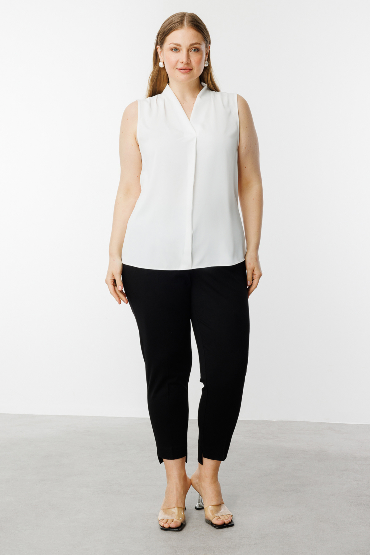 Ekol-V-Neck Satin Blouse 3