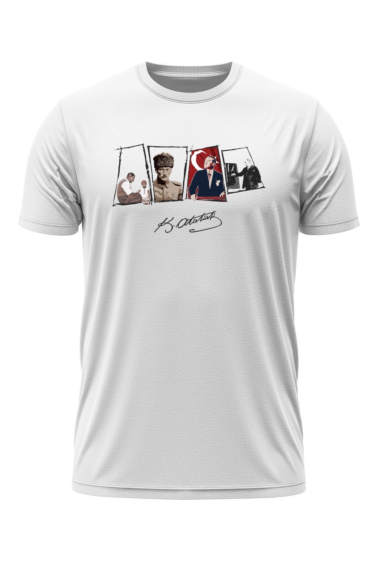 Pisa Art Mustafa Kemal Atatürk Beyaz T-shirt