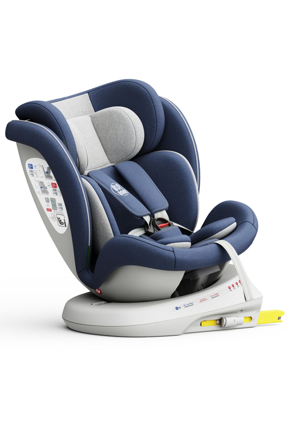 BUF BOOF-Scaun auto TWT Plus iSize Buf Boof Indigo cu isofix Rotativ 360 Pozitie Somn Top Tether 40-150 cm 1