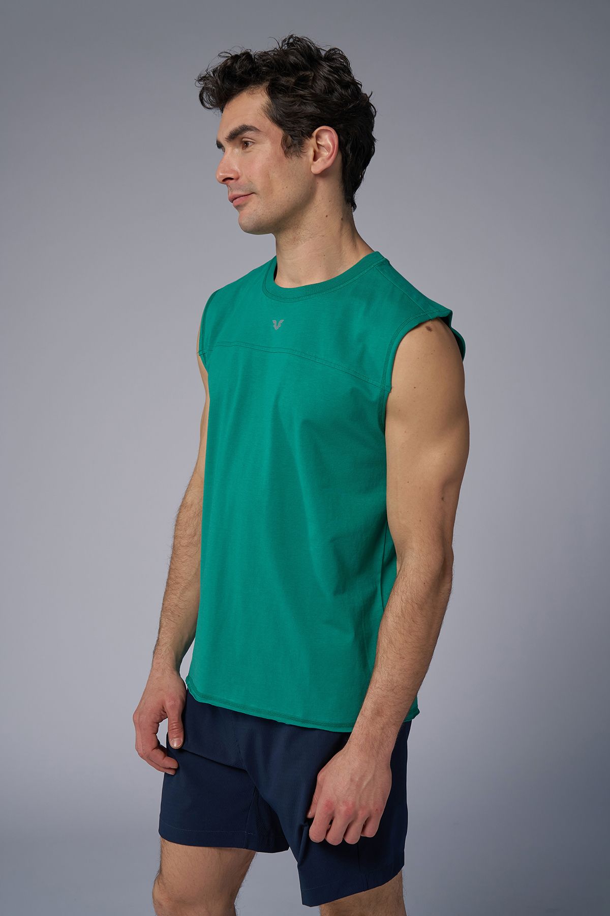 bilcee-Men's Green Training Cotton Undershirt 3921 2