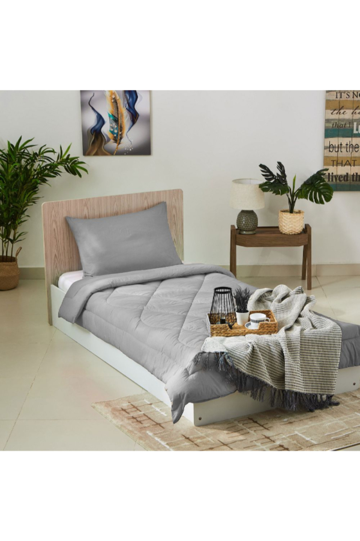 Home Box-Ballina 2-Piece Solid Cotton Twin Comforter Set 160x220 cm 5