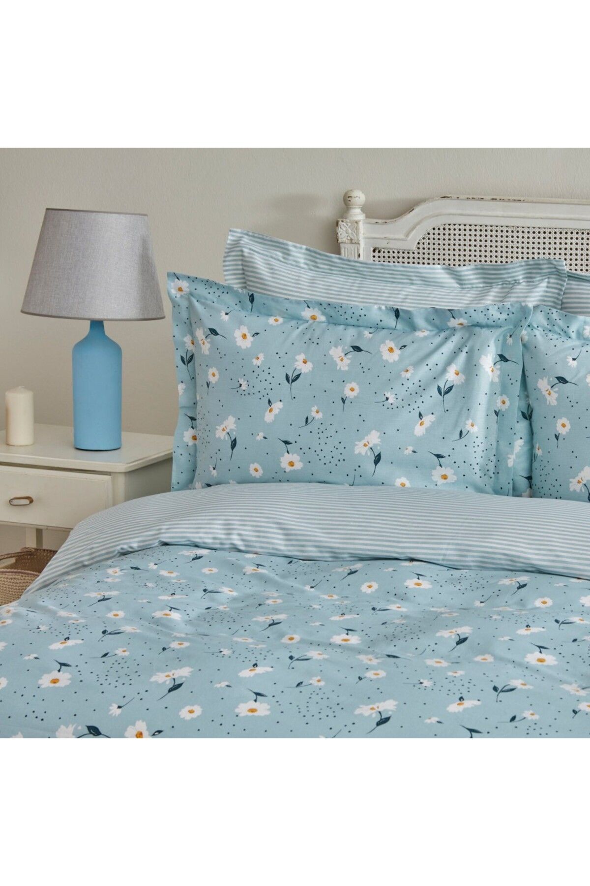 Karaca-Daisy 100% Baumwolle Einzelbett Bettwäsche Set, Mint 3