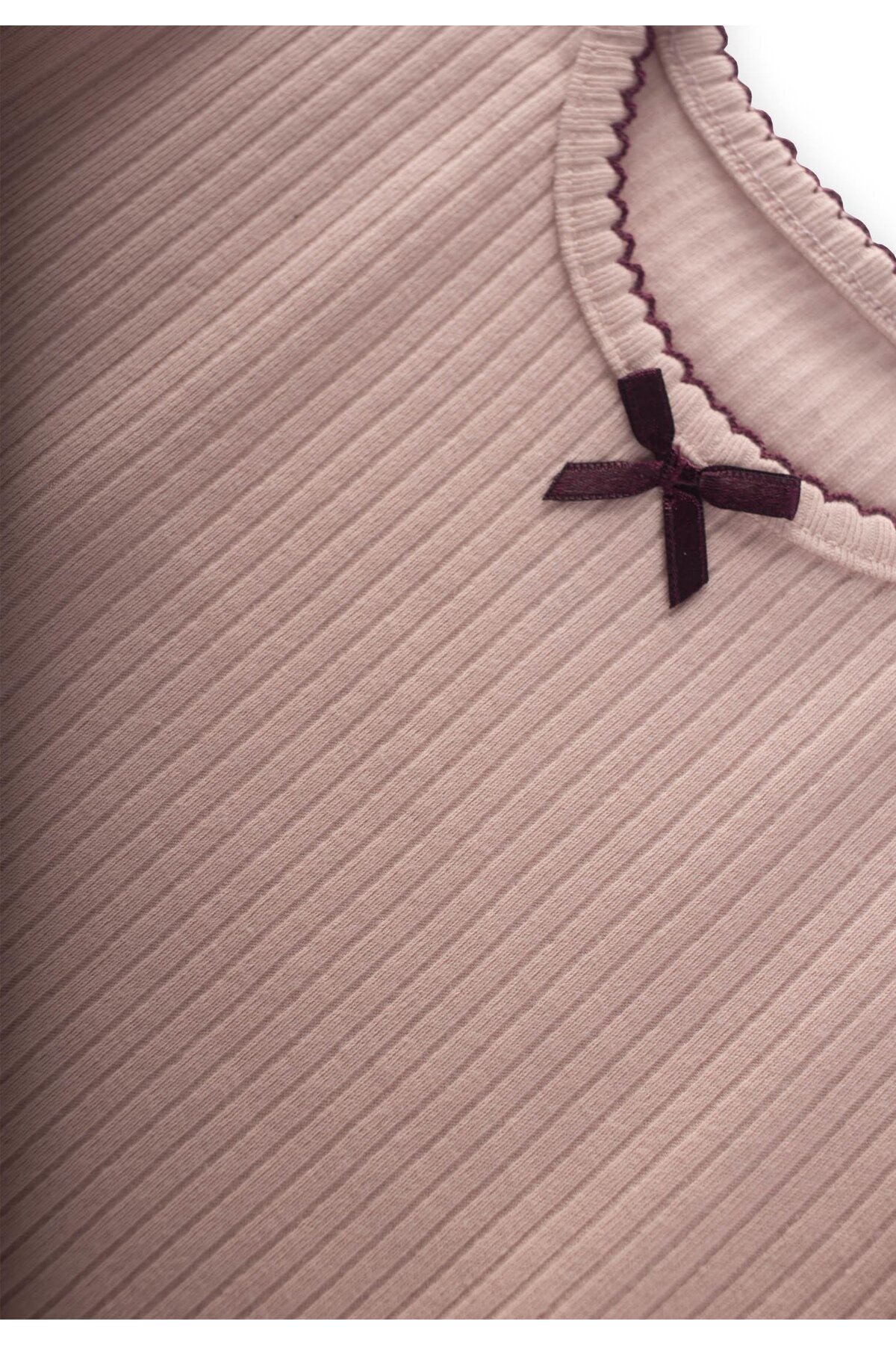 Cigit Fiyonklu Yakası İşlemeli Pijama Takım 2-10 Yaş Pudra Pembe fotoğrafı 3 (önizleme)