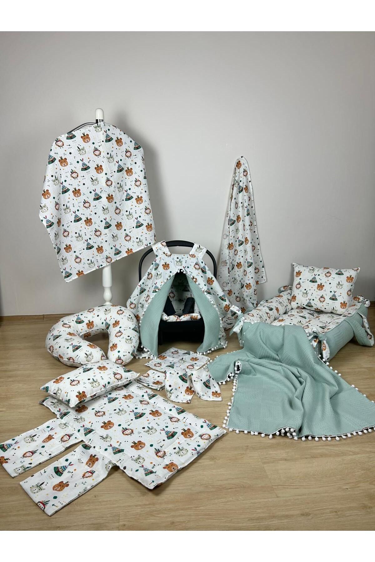 Aras Collection Bebe Muslin 14 Parçalık Bebek Seti – Doğal, Yumuşak ve Konforlu!