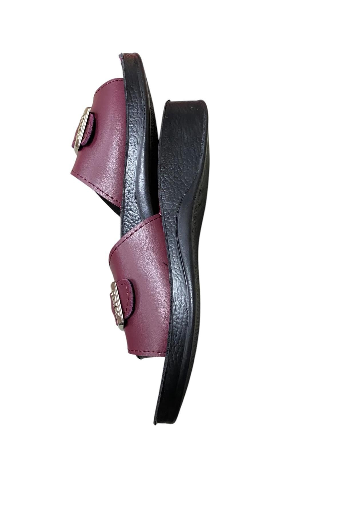güven kundura-Women's Flat Sole Single Buckle Slippers 2