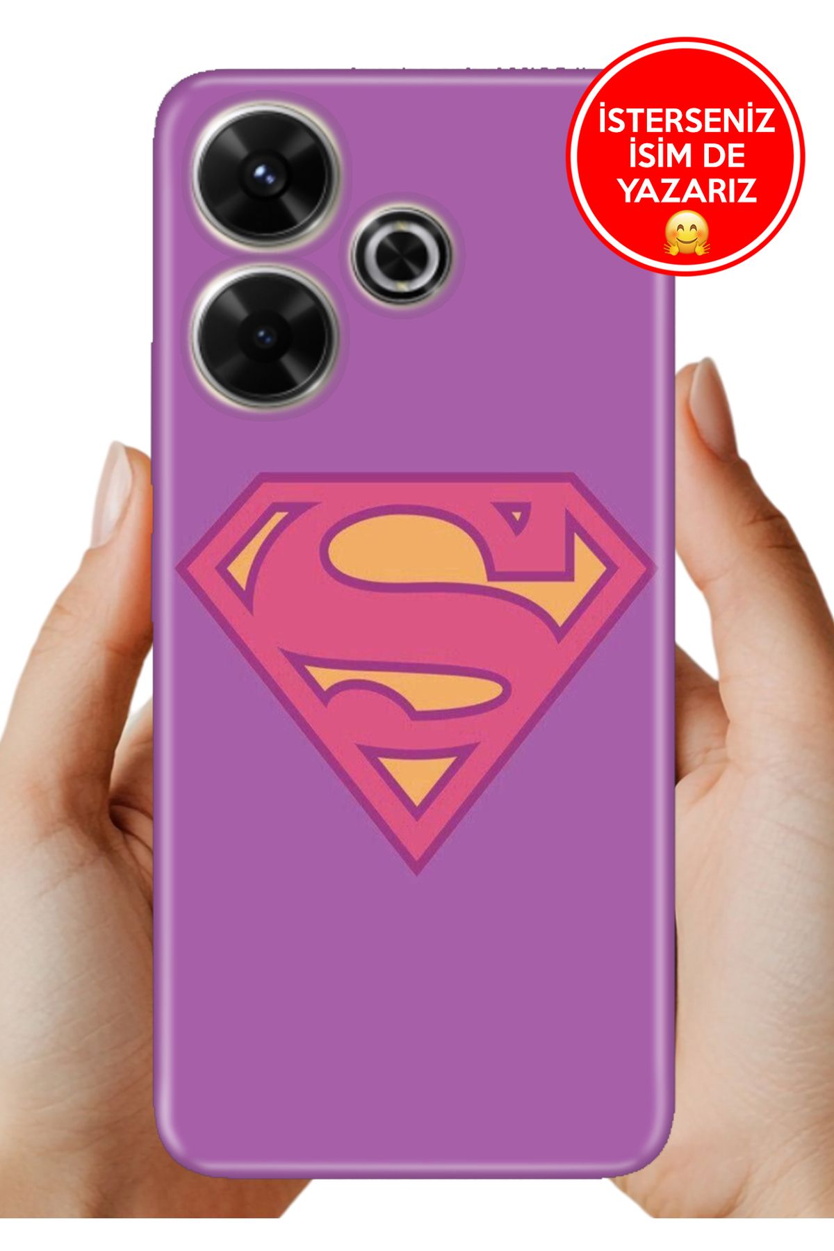 Cekuonline Xiaomi Redmi 13 4G Kılıf Tam Rubber Esnek Silikon Full Koruma Super Woman