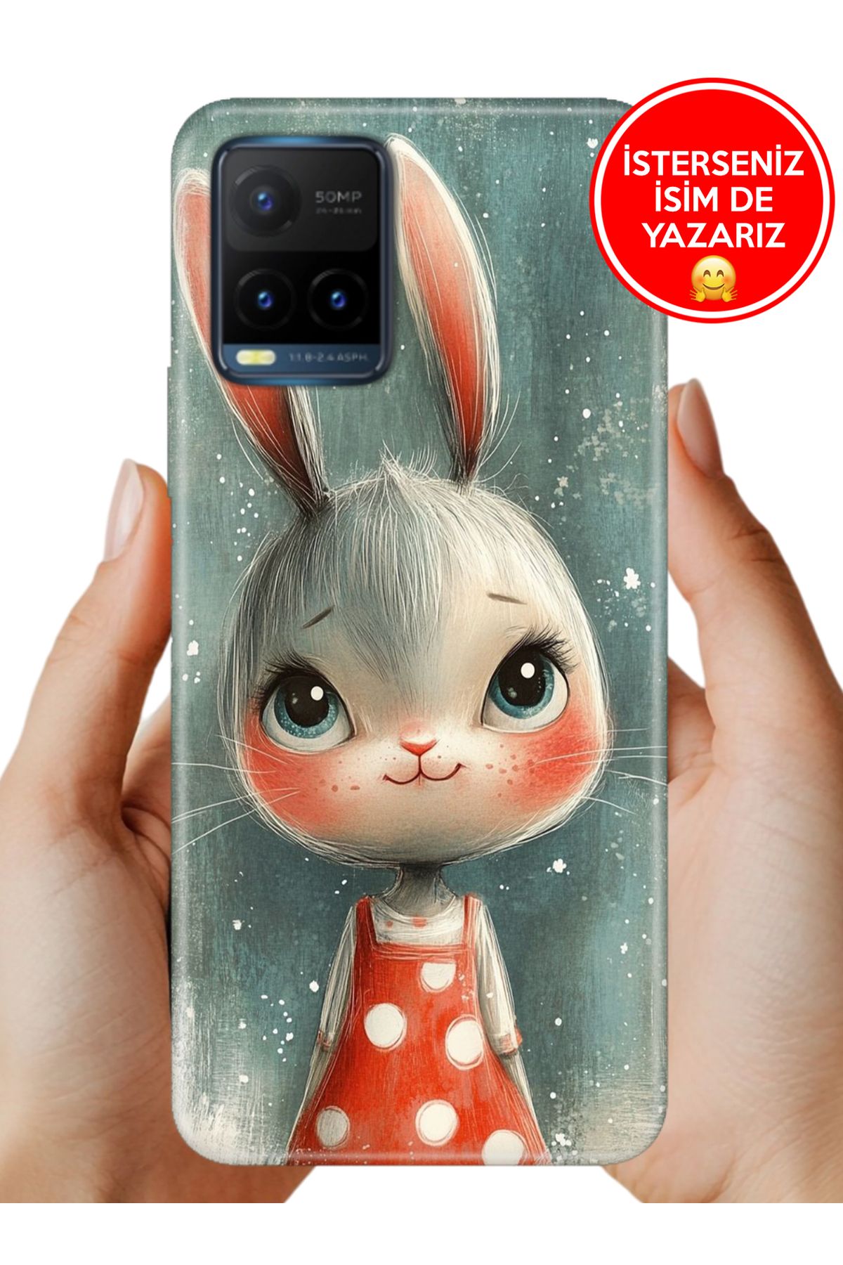 Cekuonline Vivo Y21s Y32 Y33S Kılıf Kamera Koruma Vip-Seri Esnek Silikon Miss Rabbit
