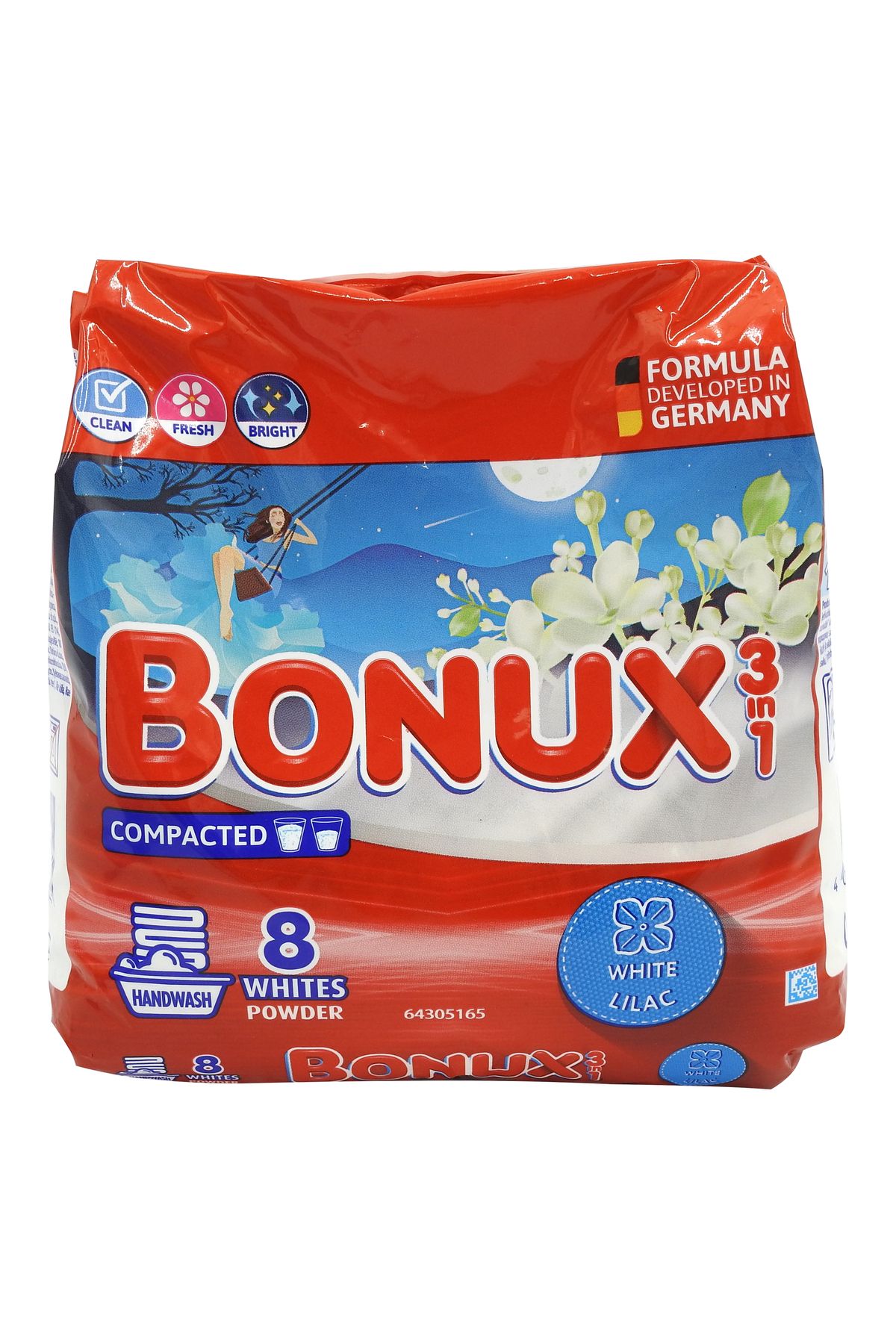 Bonux-HAND WASH DETERGENT  400G 3IN1 WHITE LILIAC 8 WASHES 1