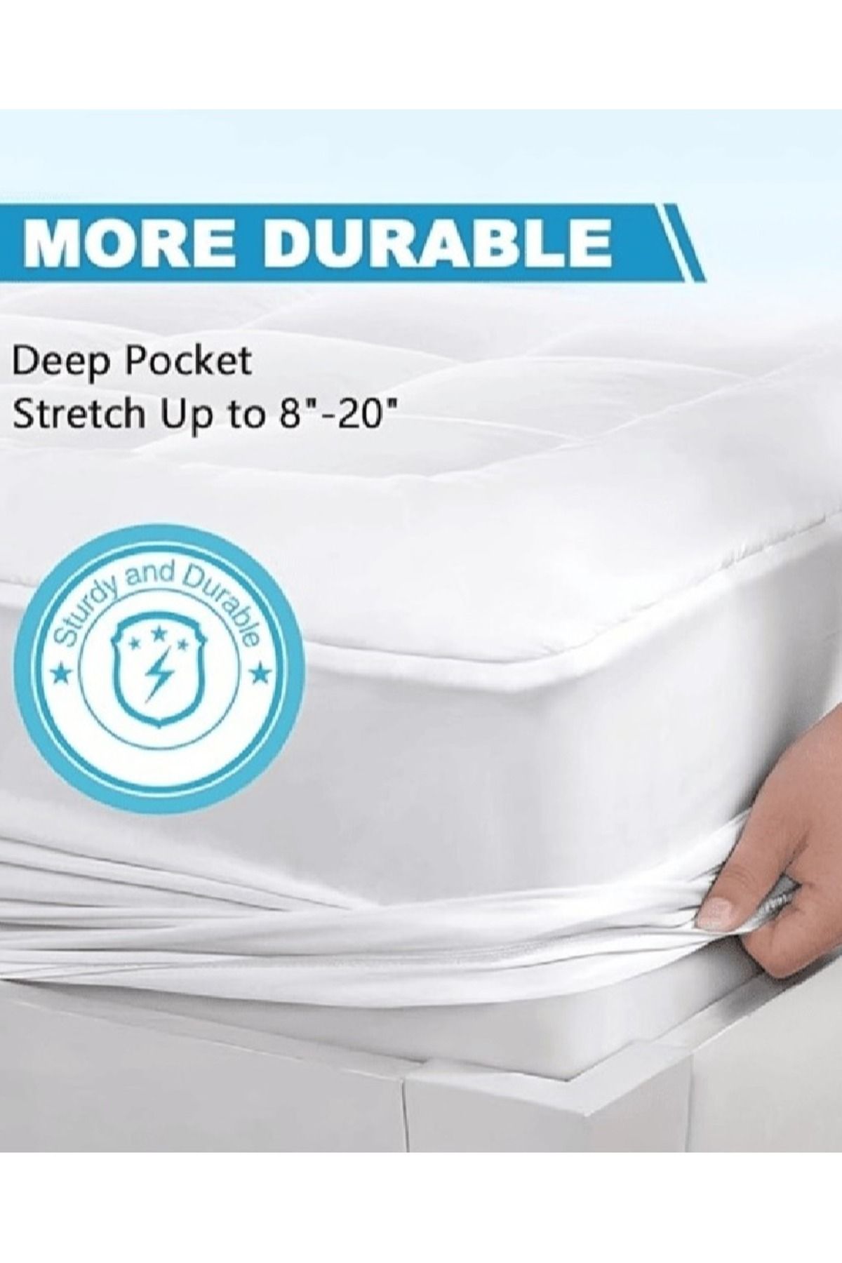 Asraar-Angela|Microfiber Mattress Topper 14cm-Soft, Fluffy, Breathable Pad for Comfort & Support200x200cm 5