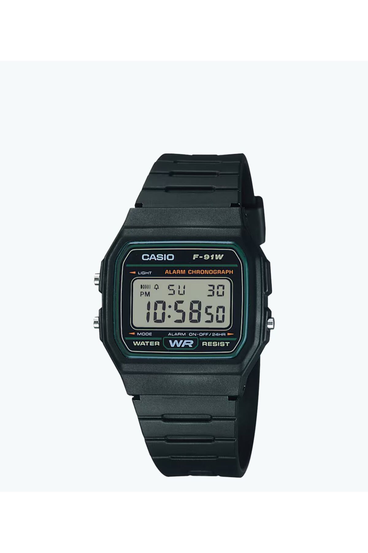 Casio-Casio Men's Quartz Watch with Digital Display and Rubber Strap F-91W-3DG, Black, Strap 1