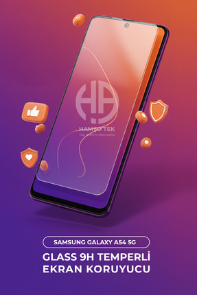 HAMŞO Tek Samsung Galaxy A54 5G Uyumlu Ekran Koruyucu Temperli Kırılmaz 9h Ca...