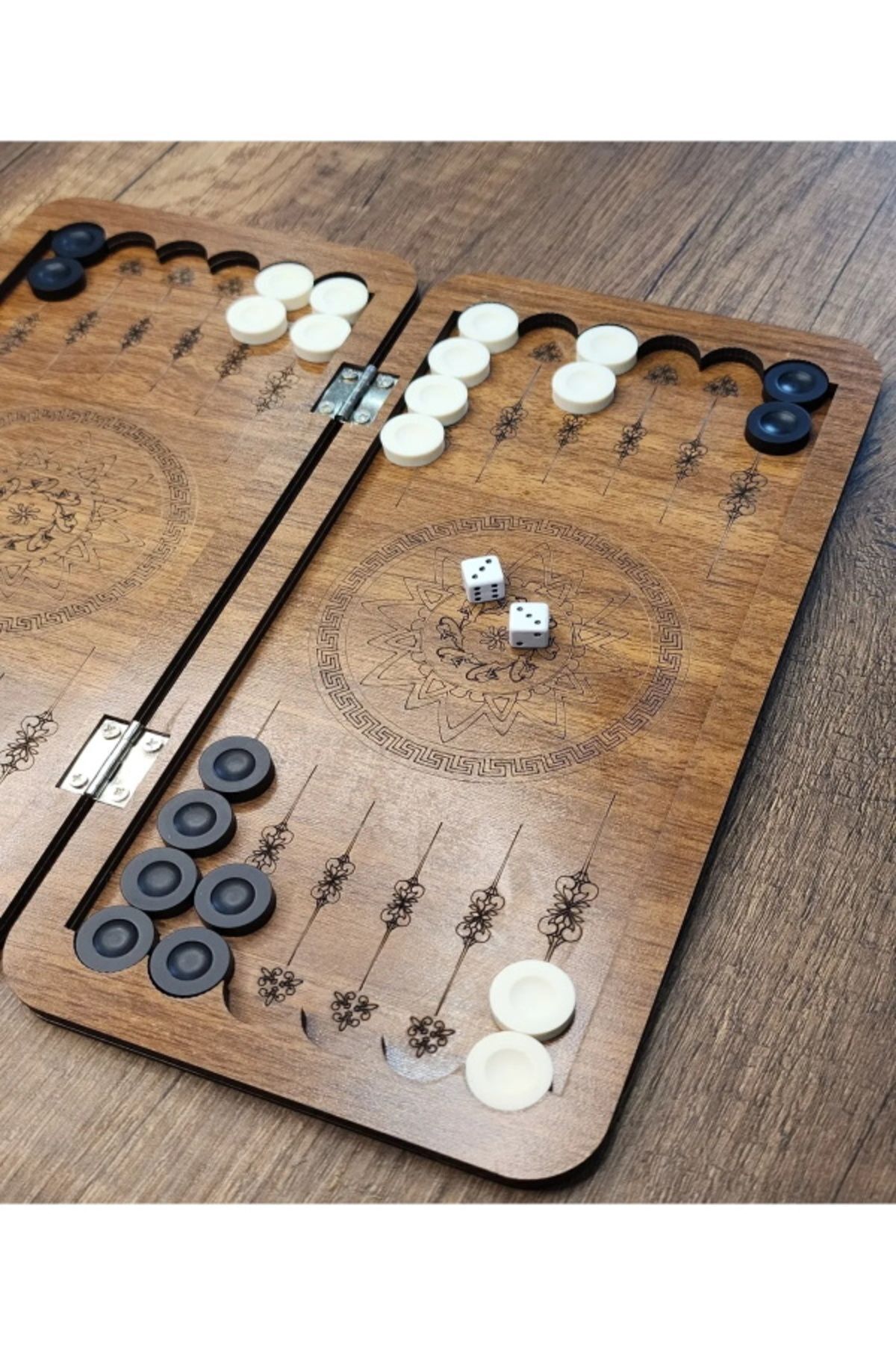 Kenpool Mini Seyahat Araç Taşınabiir Cep Yılbaşı Hediye Tavla Seti 24 X 12 Cm