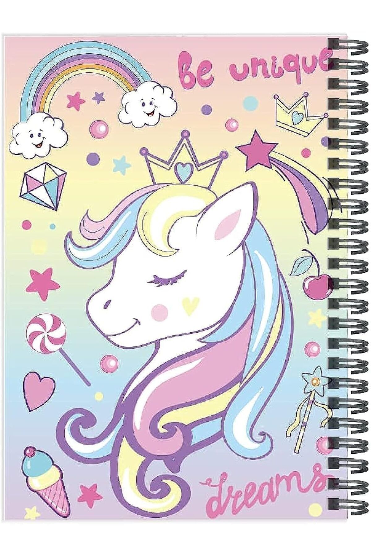 Rainbow Max-دفتر ملاحظات حلزوني يونيكورن B5، دفتر رسم سلكي مسطر، دفتر ملاحظات يوميات، مخطط ملاحظات 1