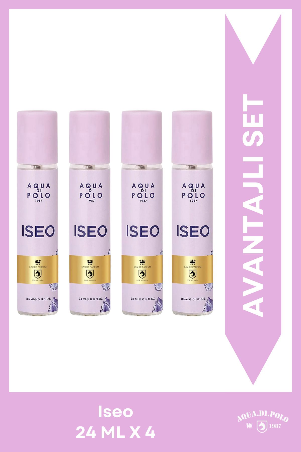 ست عطر زنانه 4 تکه گلدار میوه ای Iseo 24 میلی لیتری Stcc021212 Aqua Di Polo 1987