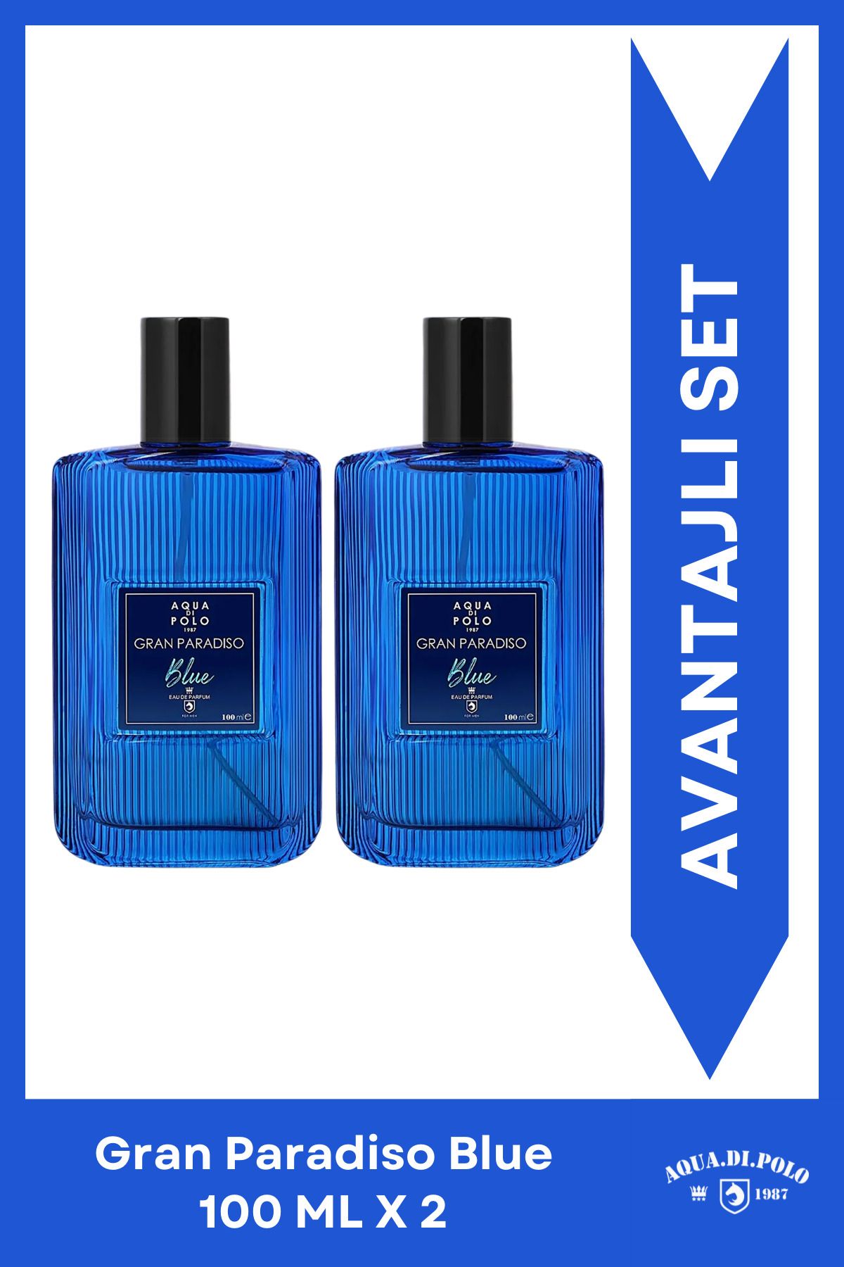 ست عطر مردانه ادپ دوبل Gran Paradiso Blue Aromatic Fujer 100 ml Stcc021382 Aqua Di Polo 1987