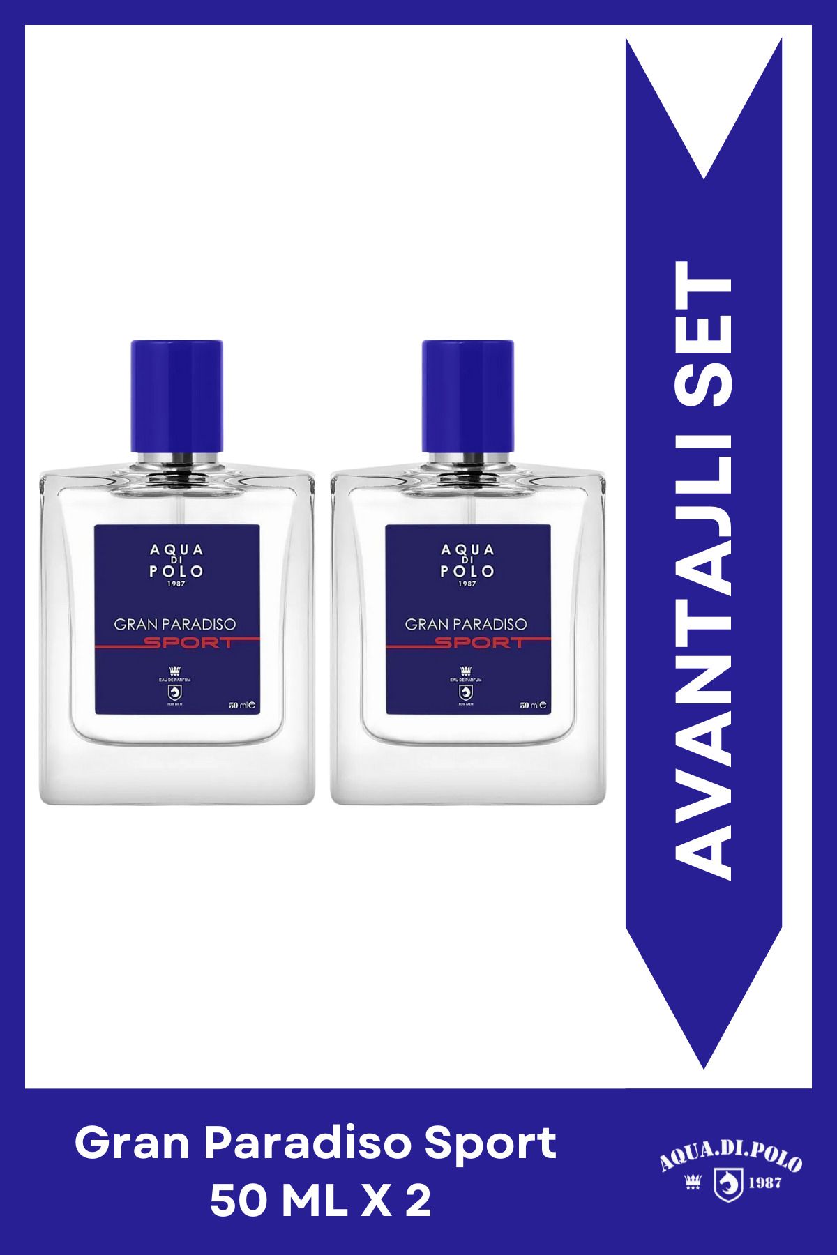 ست عطر مردانه Woody Stcc021196 Gran Paradiso Sport 50 ml Edp 2 Piece Citrus Aqua Di Polo 1987
