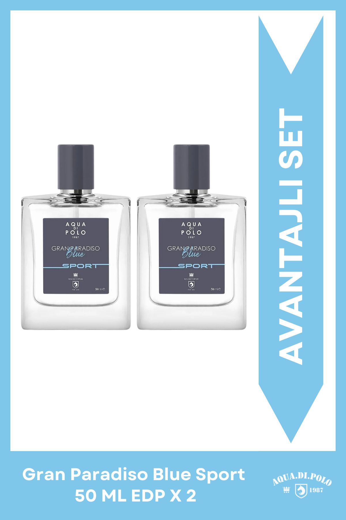 Gran Paradiso Blue Sport Edp Aromatik, Fujer 50 ml Ikili Erkek Parfüm Seti Stcc021194