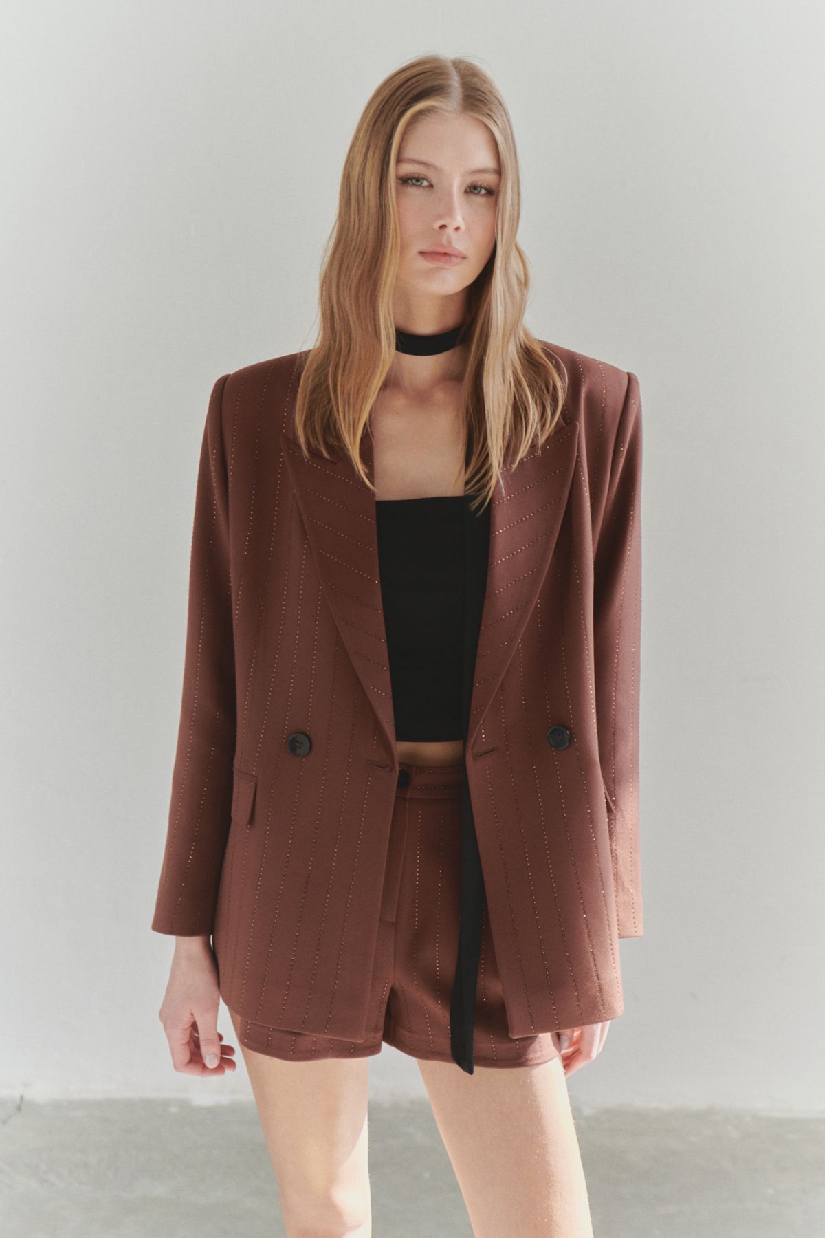 Trendyol Collection Twoss25bc00036 Model Brązowa Marynarka Kobieta - 34