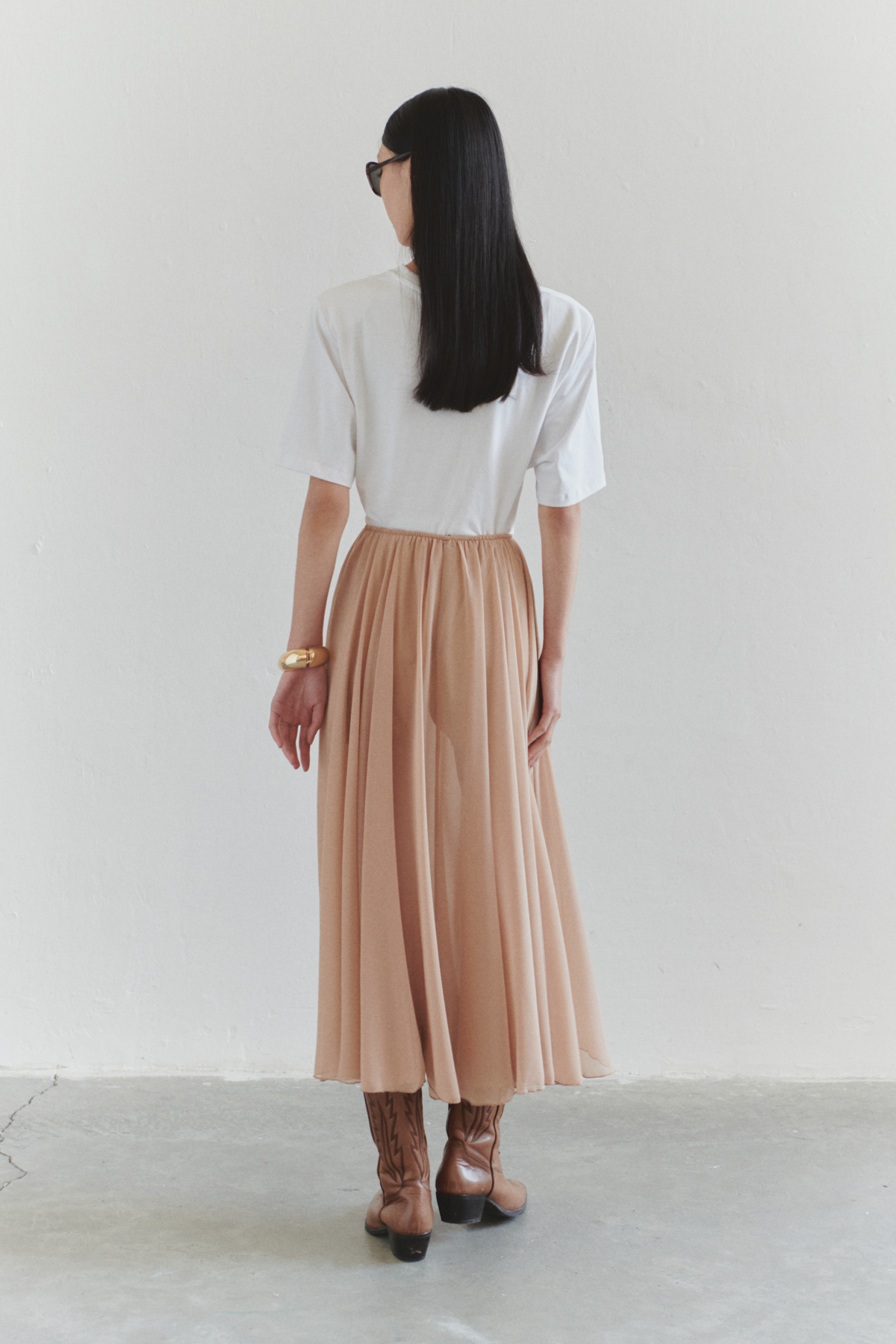 Trendyolmilla  Vizon Şifon Volanlı Dokuma Etek TWOSS25ET00106 - Görsel 2