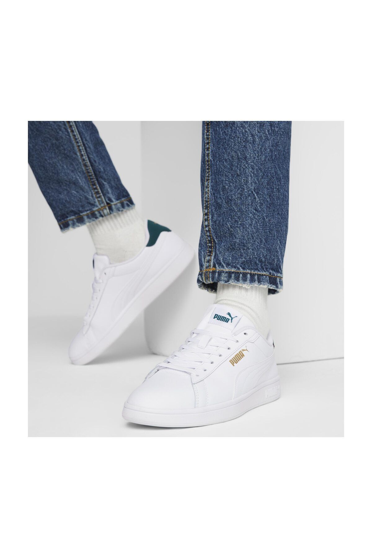Puma-Унисекс бели маратонки Smash 3.0 L 3