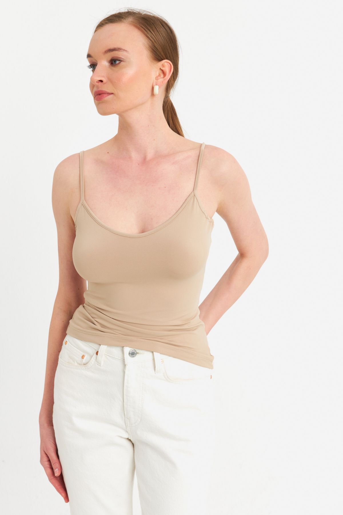 Cool & Sexy-Vanilla Strappy Tank Top für Frauen FLS06 3