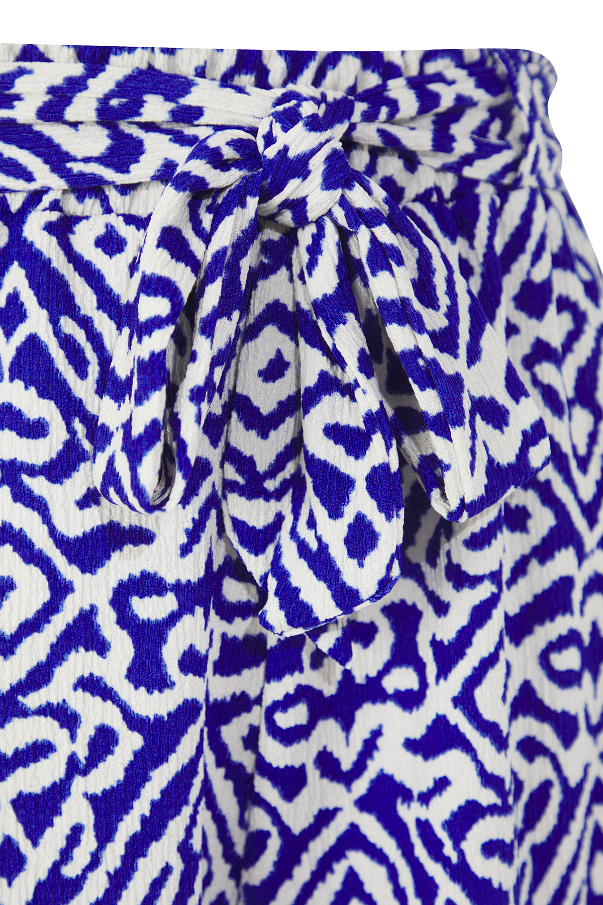 Trendyolmilla  Mavi Desenli Kemer Detaylı Örme Büyük Beden Şort & Bermuda TBBSS25AP00041 - Görsel 10