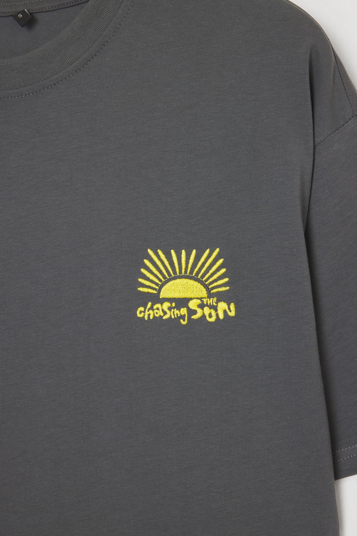 Trendyol Collection-Unisex Oversize Printed 100% Cotton T-Shirt - Anthracite Tmnss25Ts00031 6