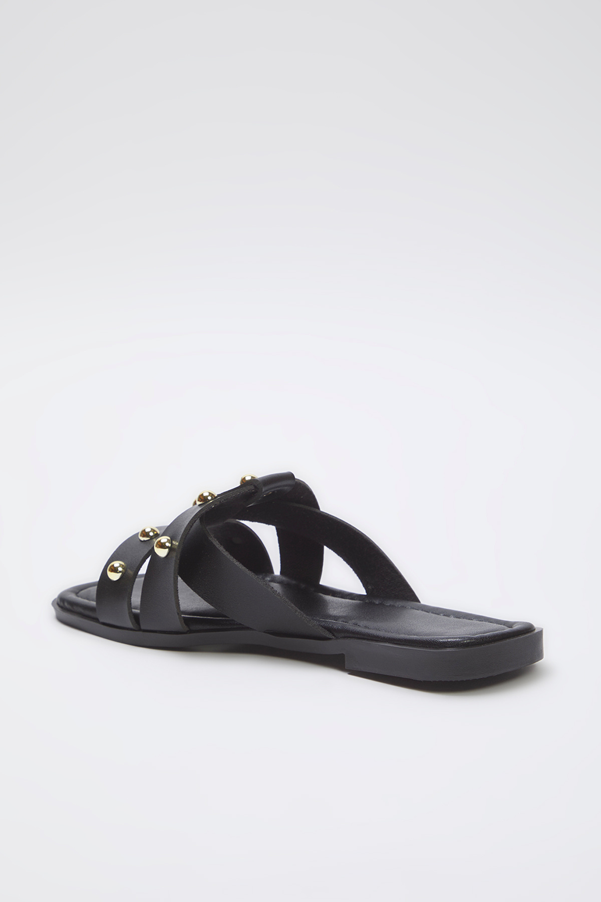 TRENDYOL SHOES-Black Gold Trok Stone Women Stylish Slippers Takss25Te00032 6