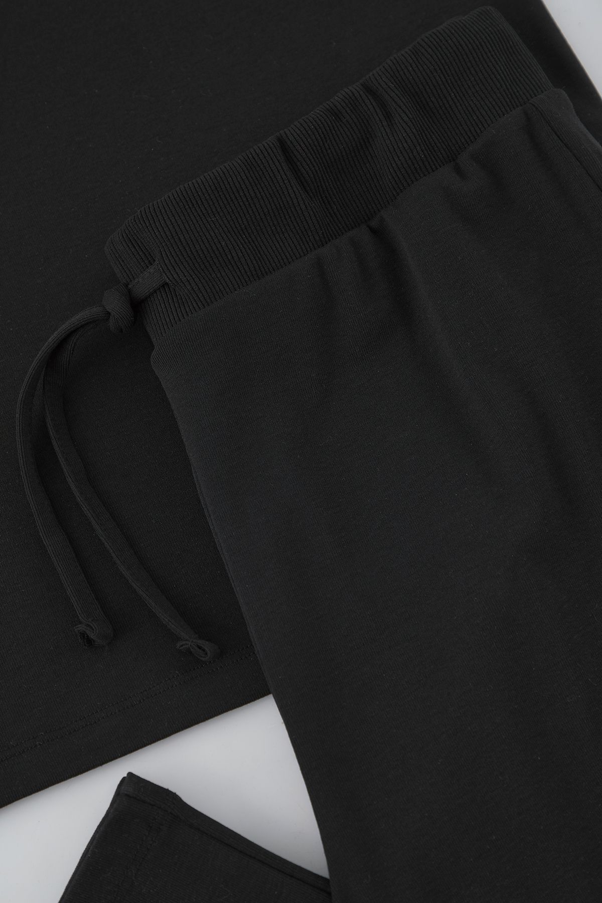 Trendyol Curve-Black Fitted/Slim Fit Ribbed Stretch Knitted Bottom-Top Set Tbbss25Cp00024 6