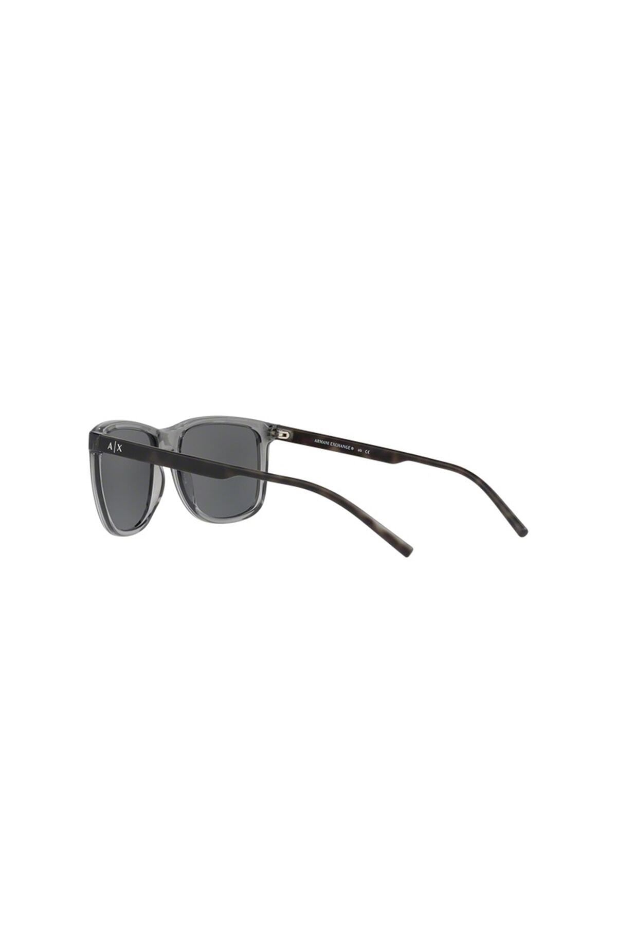 Armani Exchange-نظارة شمسية بإطار وسادة للرجال - Ax 4070s - مقاس العدسة: 57 مم - رمادي لامع 4