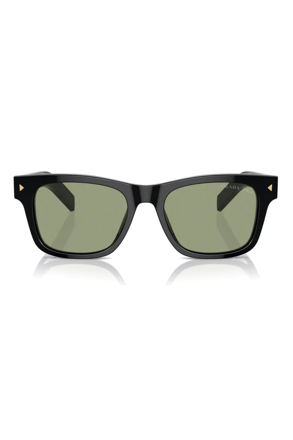 Prada-Man Rectangle Sunglasses- Pr A17s - Lense Size:54mm - Black 3