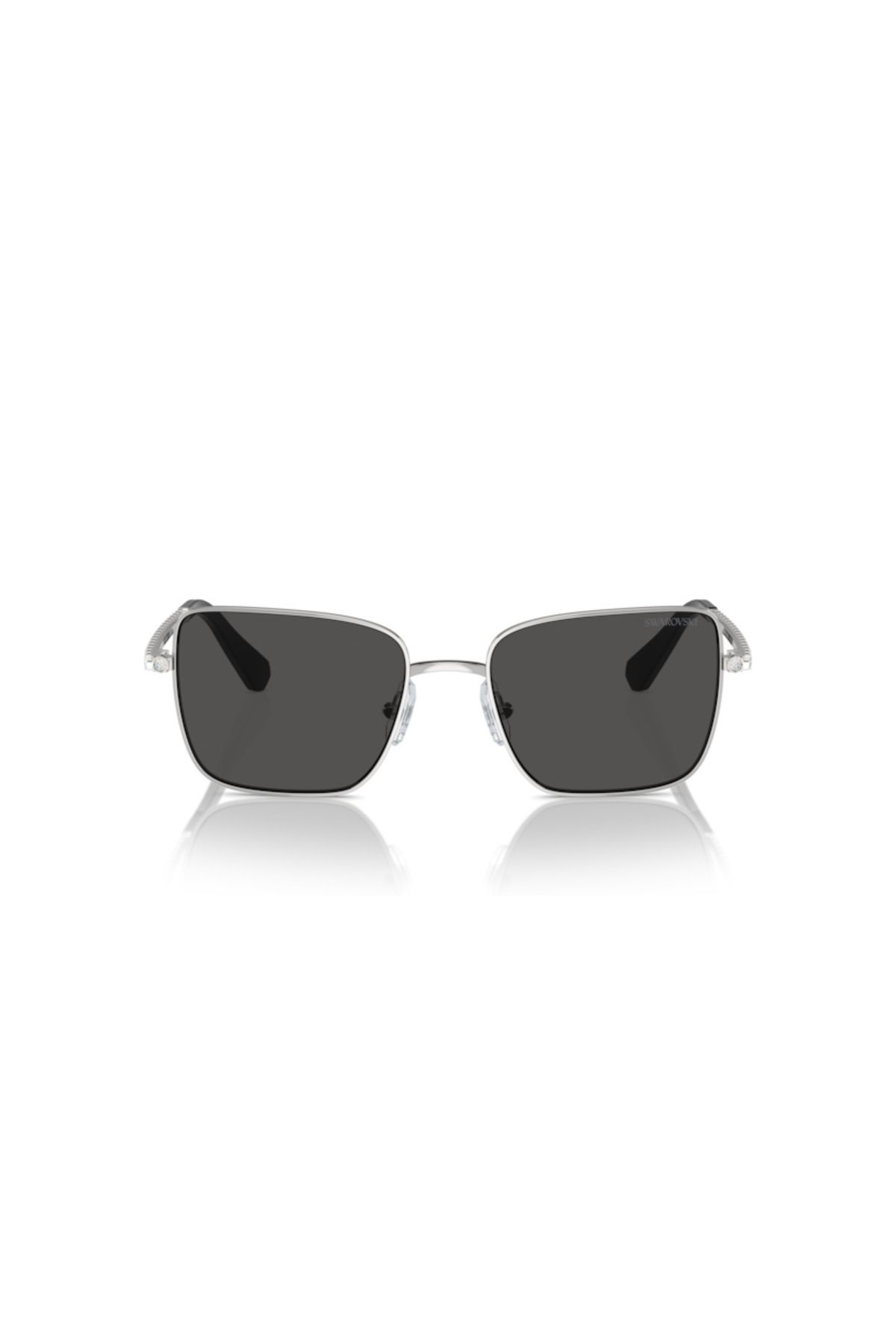 Swarovski-Woman Round Sunglasses- Sk 7015 - Lense Size:53mm - Silver 4