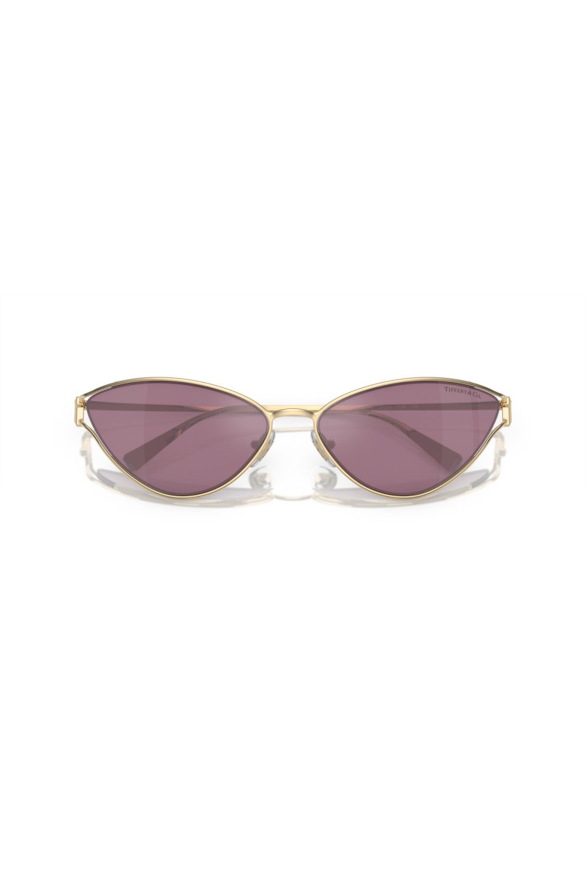 Tiffany-نموذج 0TF3095 6194AK61 عين القطة المعدنية باللون الذهبي الباهت للإناث البالغات 5