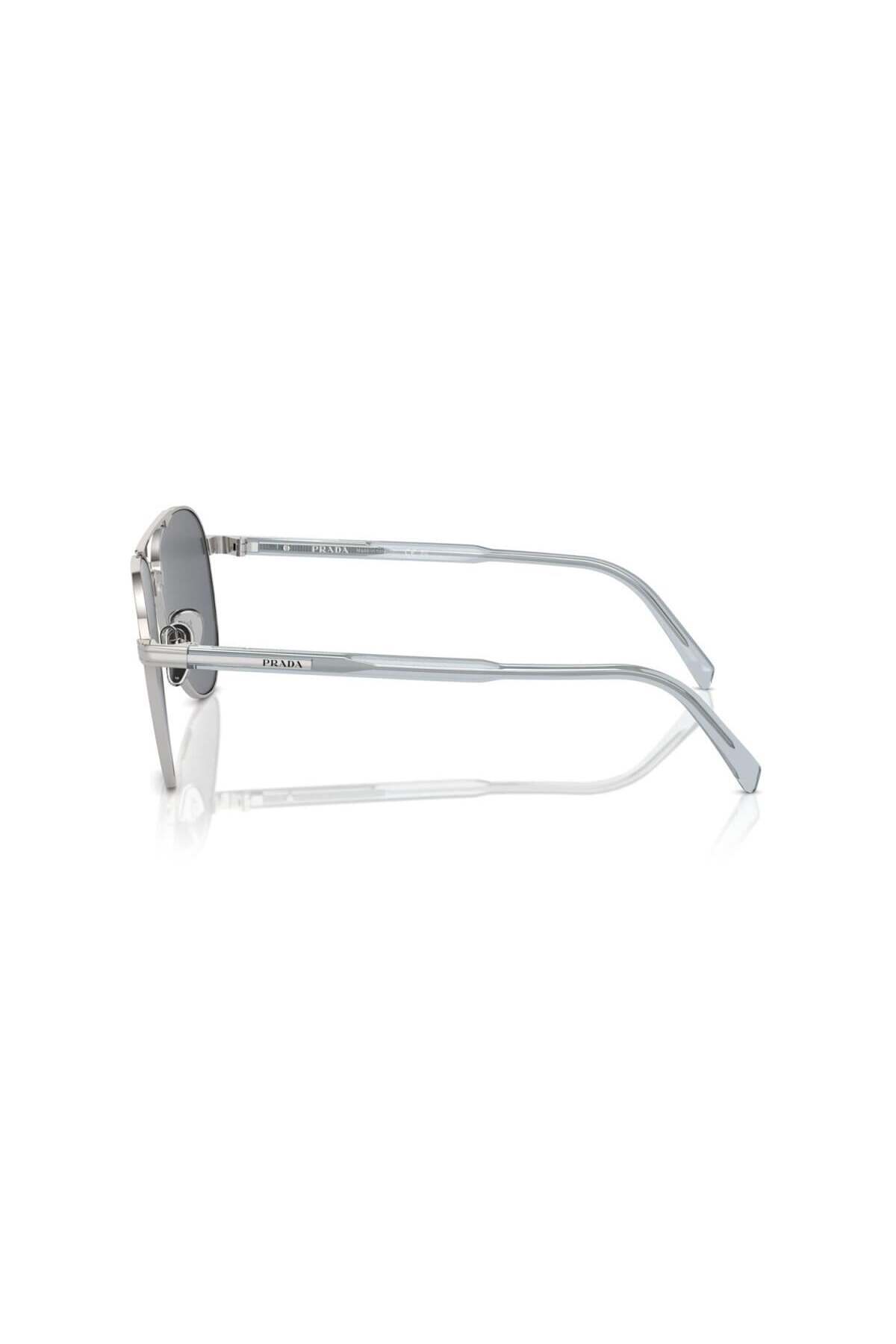 Prada-Man Pilot Sunglasses- Pr A58s - Lense Size:61mm - Silver 2