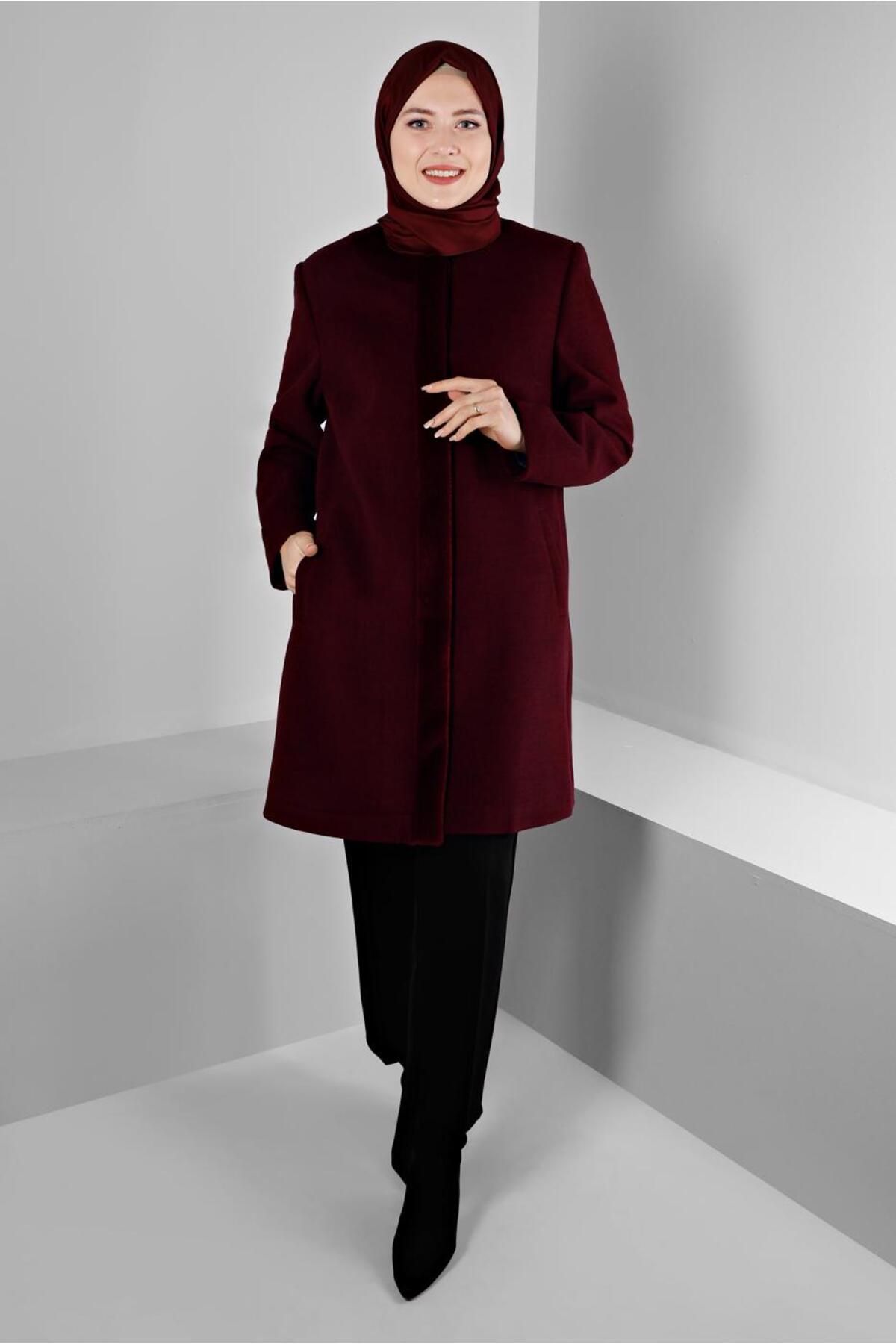 کت جیبی با جزئیات خز 90366 Alvina