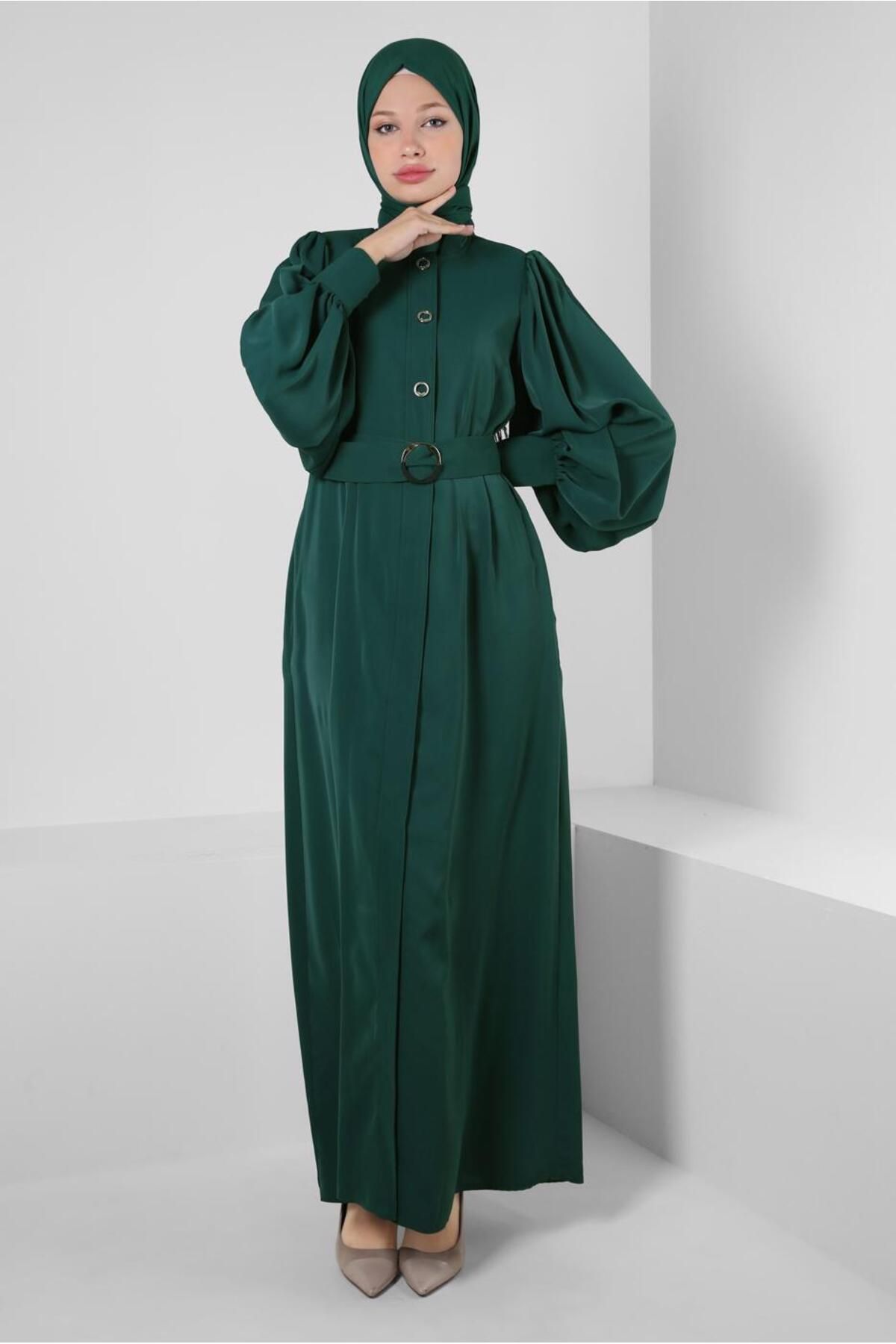 کمربند آستین بادکنکی ABABYA 80069 Alvina