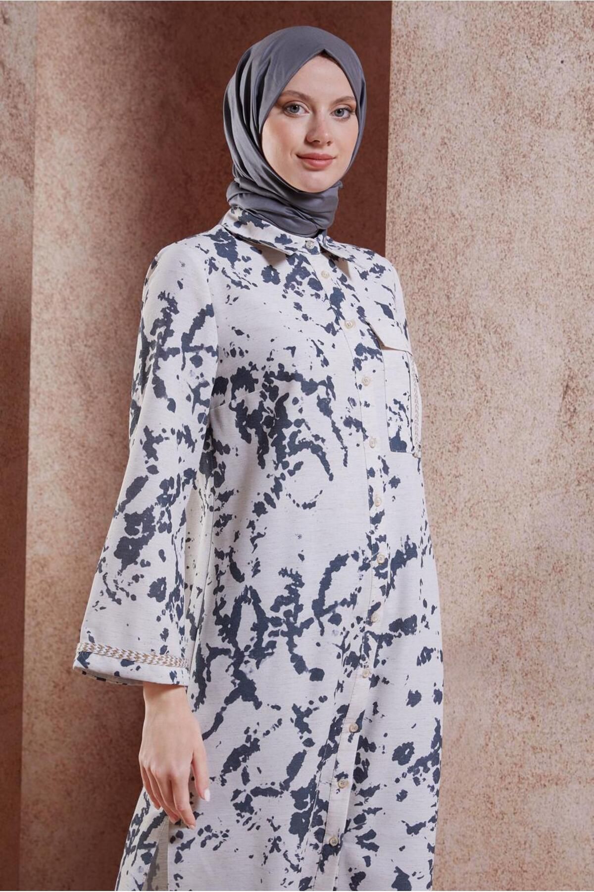 تونیک حجاب کتانی بافت 44673 Alvina