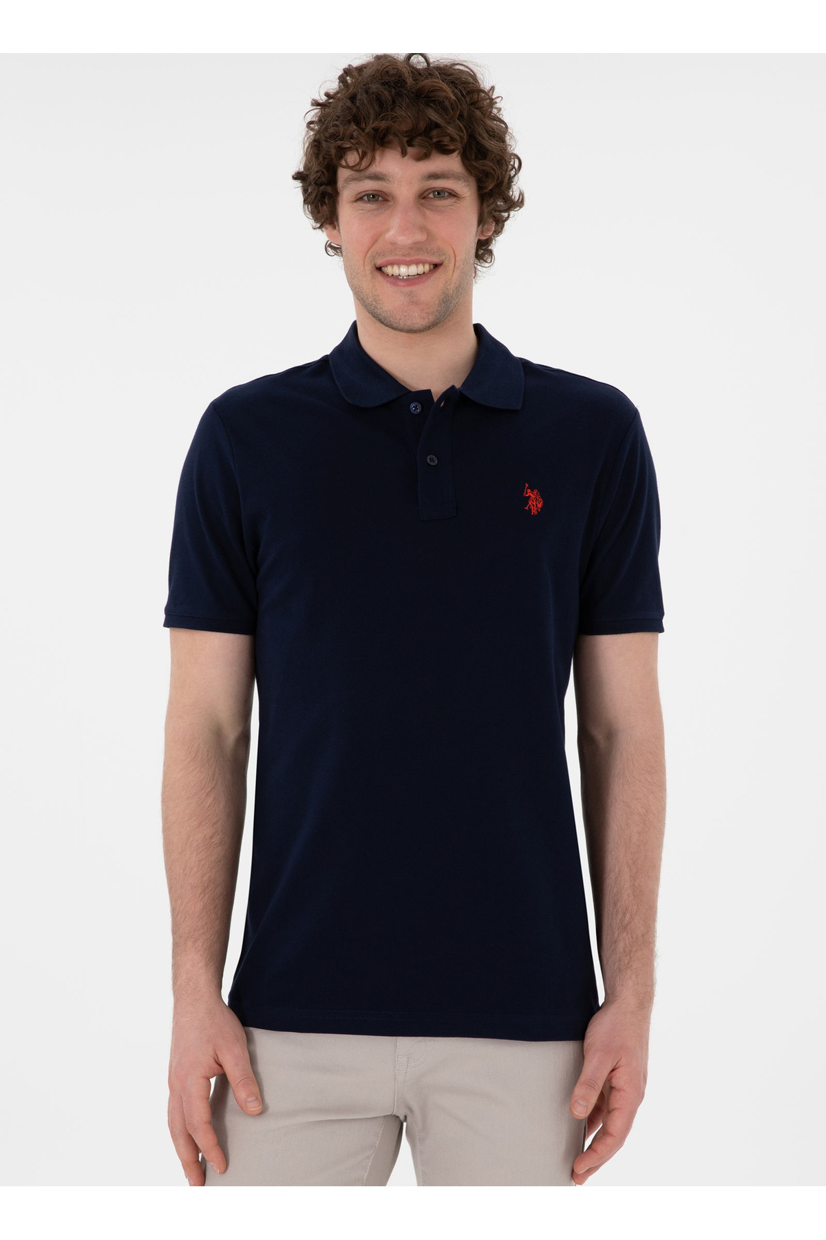 یو اس پولو تی‌شرت پولو مردانه مدل BASE. Polo Assn. Navy Blue GTP04