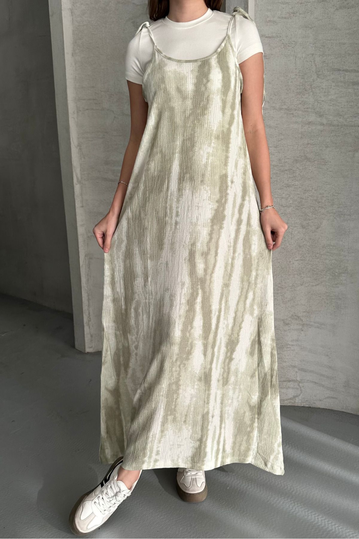 macharel jeans-Rochie lejeră cu bretele cu model Tie Dye 7