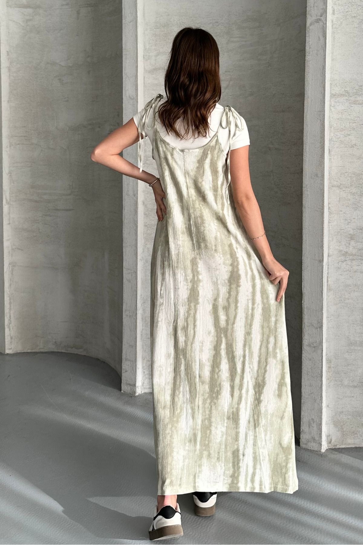 macharel jeans-Rochie lejeră cu bretele cu model Tie Dye 6