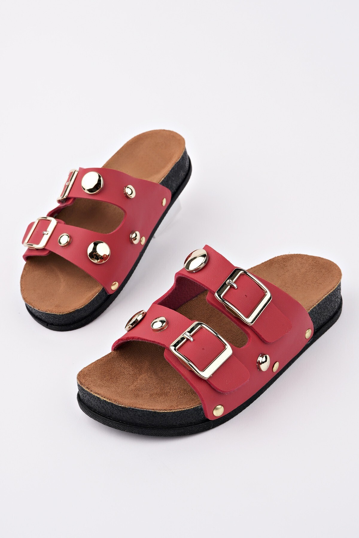 MUGGO-Cross Double Banded Adjustable Belted Daily Women's Slippers 1