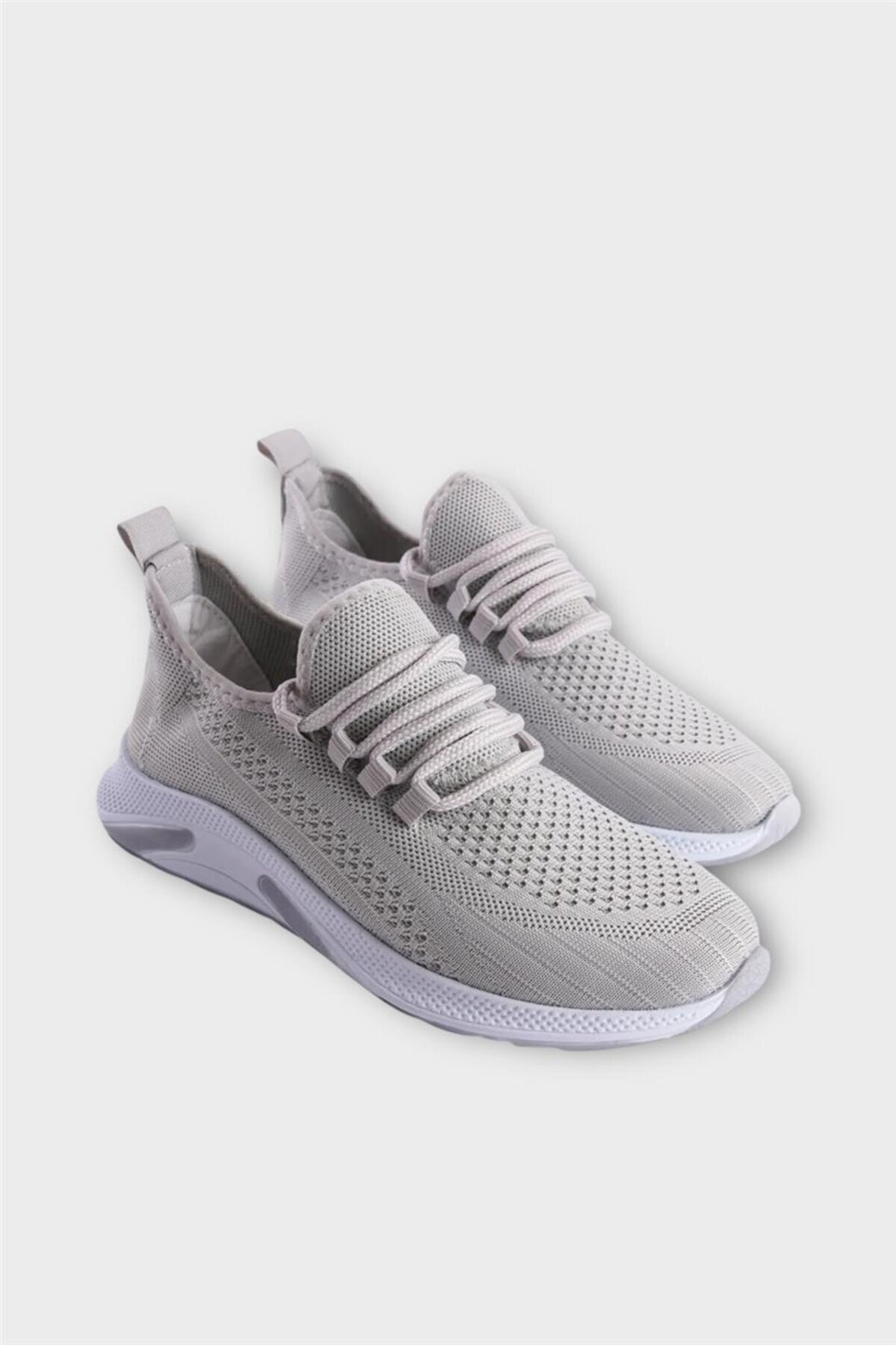 Liger Unisex Yazlık Triko Spor Ayakkabı GRİ - BEYAZ görsel 6