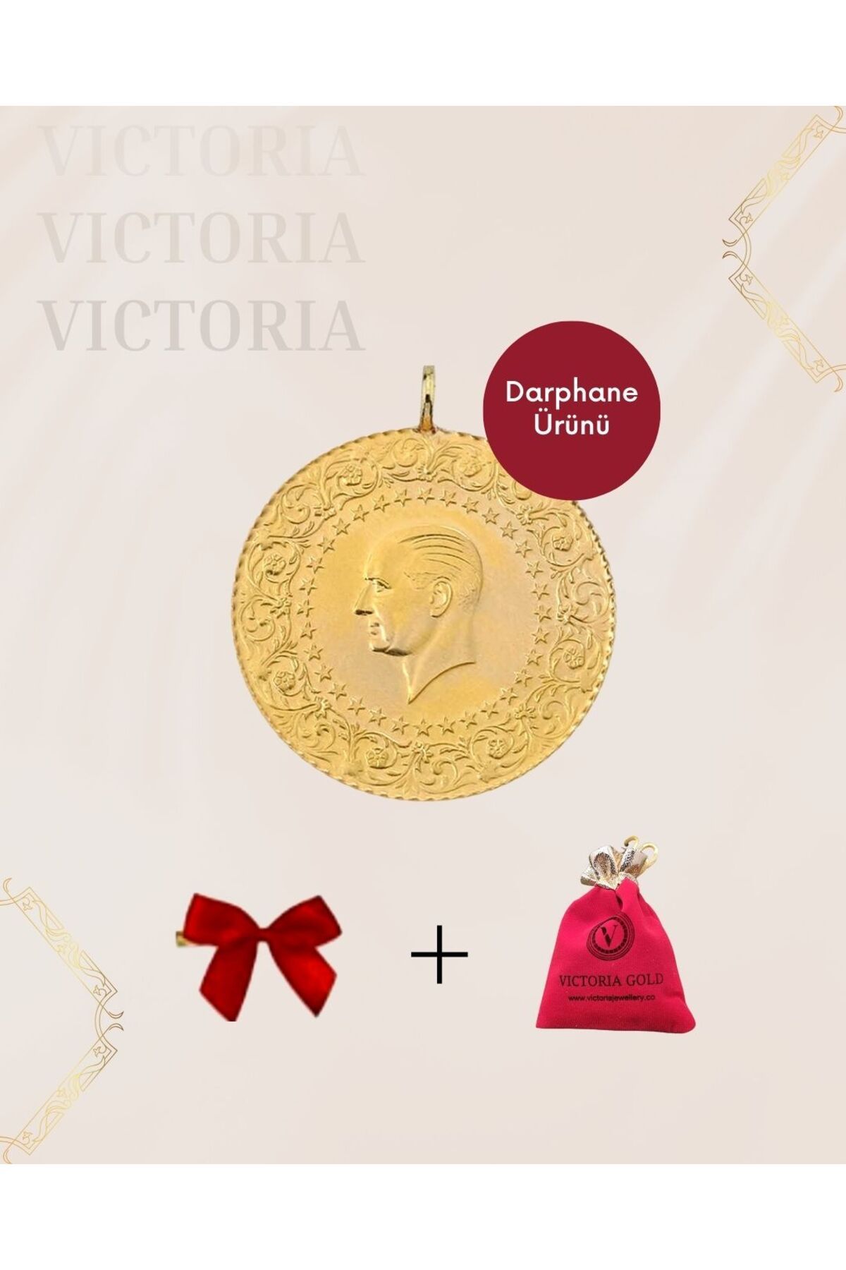 Victoria 1 Adet Çeyrek Altın Eski Tarihli (KULPLU 22 AYAR)