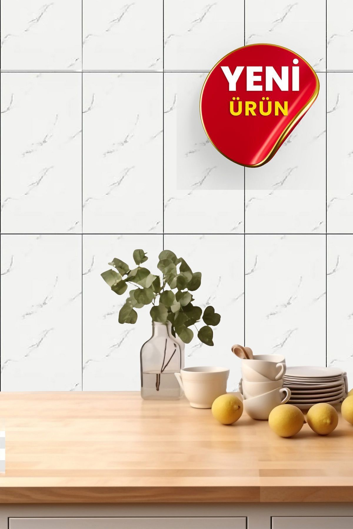 Yeni 30x60 Cm Beyaz Kendinden Yapışkanlı Seramik Köpük Banyo WC Kaplama PVC Duvar Paneli