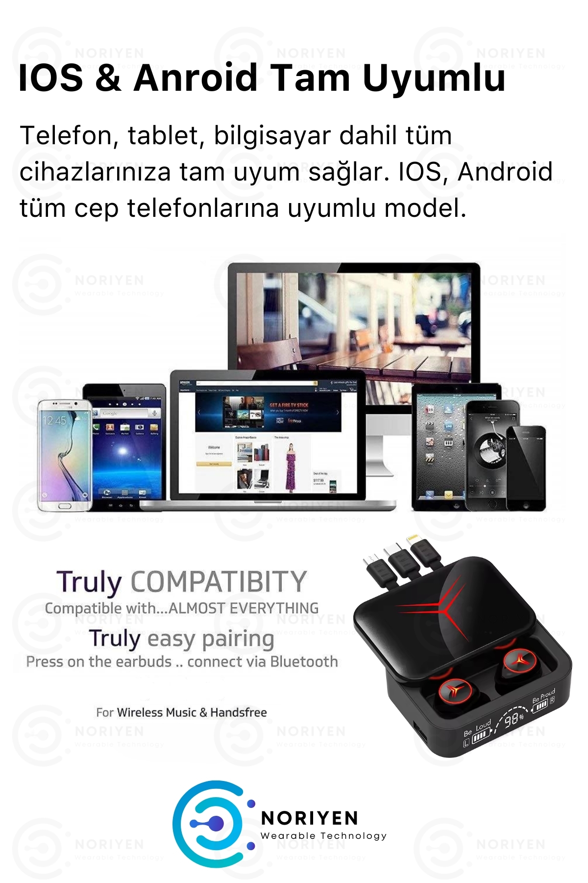 M88 Plus Powerbank Özellikli Full HD Ses iOS Android Uyumlu Bluetooth Kablosuz Kulaklık