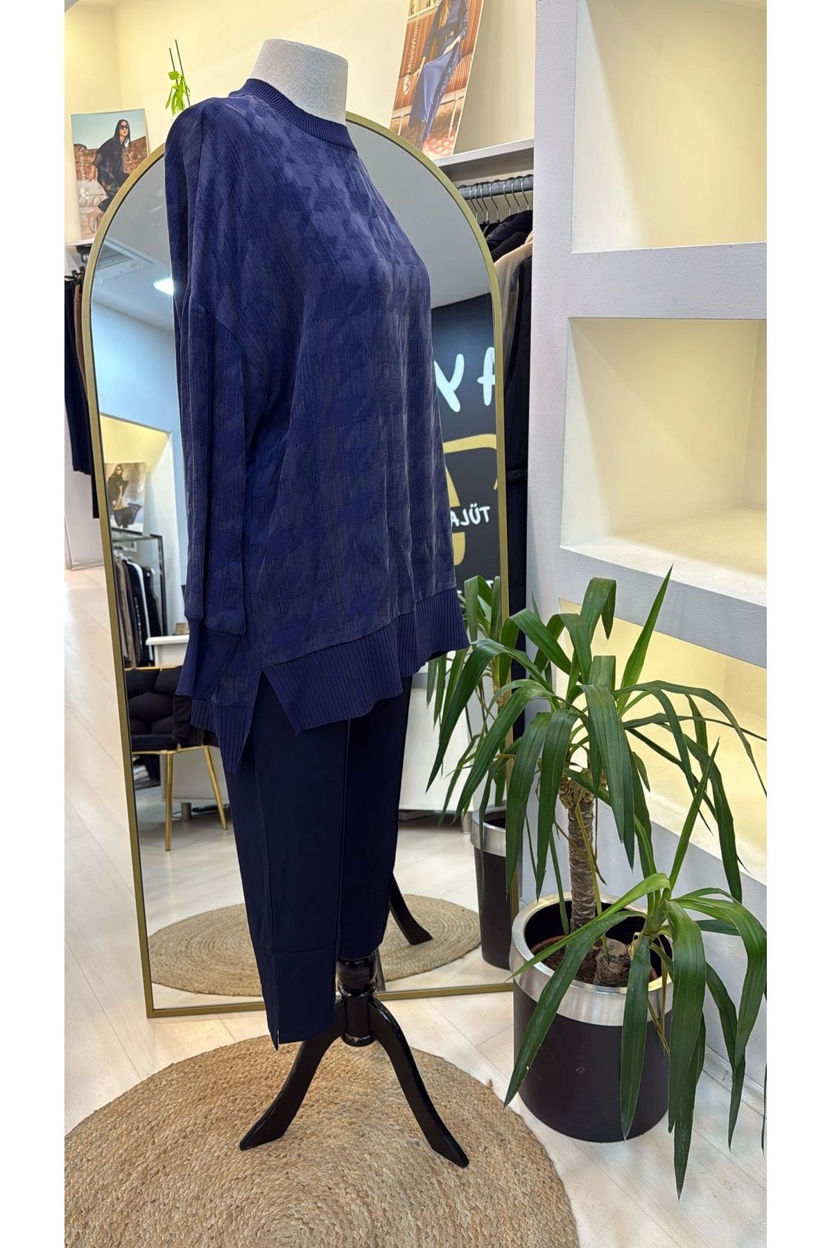 Nuss-Patterned Tunic 3009 Purple Blue 3